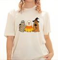 Halloween Trio Cute Sheet Ghosts Women Short Sleeve T Shirt
