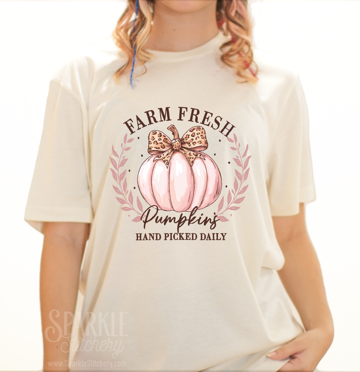 Fall Festive "Farm Fresh Pumpkin" Women Short Sleeve T Shirt