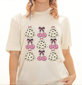 Halloween Coquette Ghost & Bow Disco Cherry Women Short Sleeve T Shirt