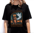 Halloween Ghost & pumpkin Black T shirt Unisex