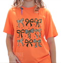 Halloween Coquette Bow Grid Women Short Sleeve T Shirt