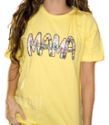 Floral Font Mama Outline Short Sleeve T Shirt