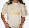 Darlin Rhinestone  Embroidery Short Sleeve Women T Shirt
