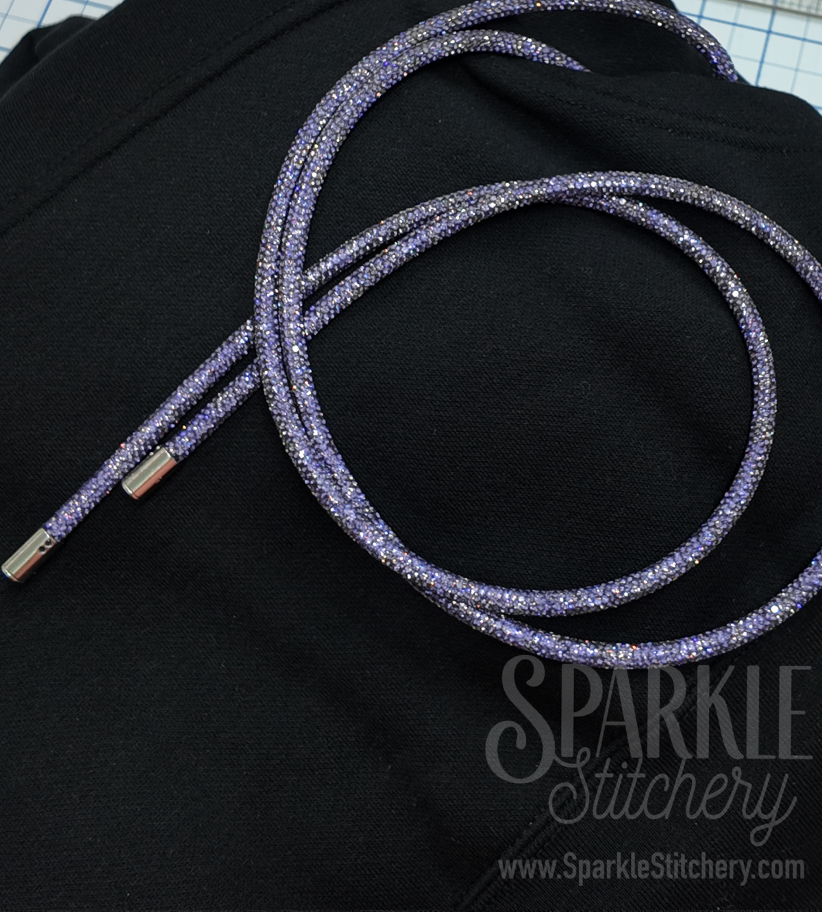 Halloween "Spooky Vibes" Embroidery Design Black Hoodies. (Optional Bling Cord Upgrade)
