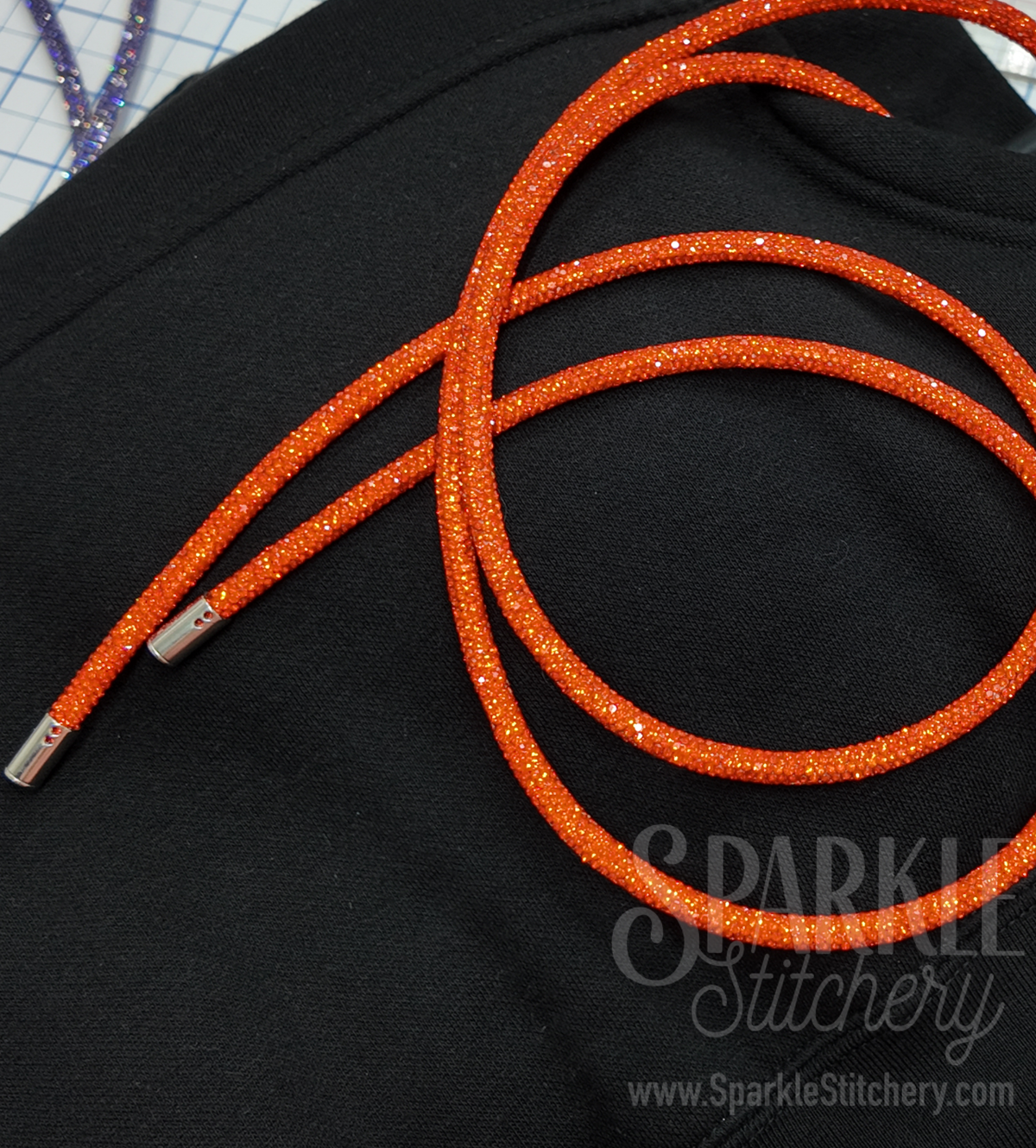 Halloween "Spooky Vibes" Embroidery Design Black Hoodies. (Optional Bling Cord Upgrade)